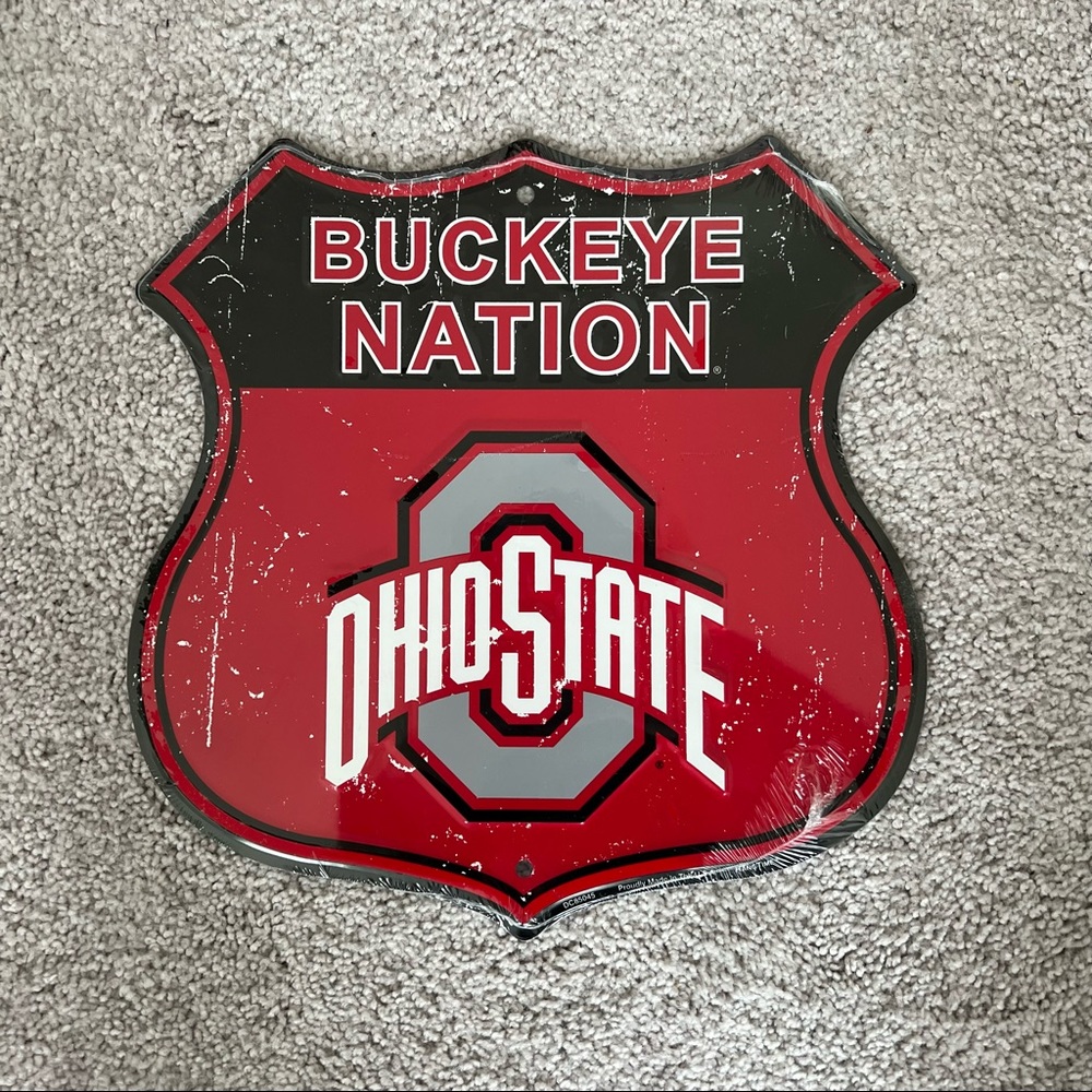 NWT Buckeye Nation Ohio State Metal Sign